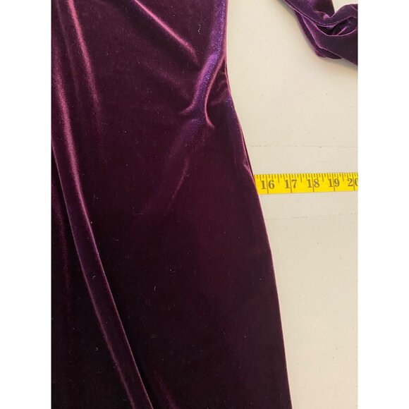 Muse Burgundy Velvet Long-Sleeve Ruched Midi Dress Size 6 - Picture 8 of 10